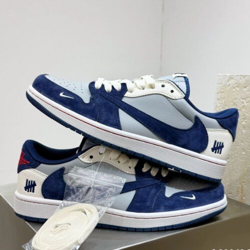 NIKE AIR JORDAN 1 LOW X TRAVIS SCOTT X UNDEFEATED NAVY GREY - Image 4