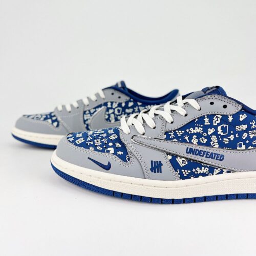 NIKE AIR JORDAN 1 LOW X TRAVIS SCOTT X UNDEFEATED GREY BLUE - Image 3