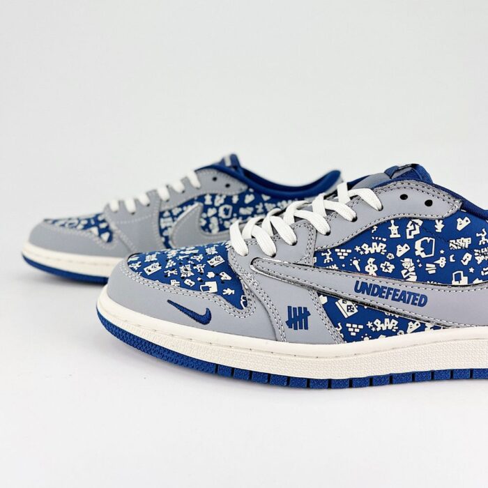 NIKE AIR JORDAN 1 LOW X TRAVIS SCOTT X UNDEFEATED GREY BLUE - Image 3