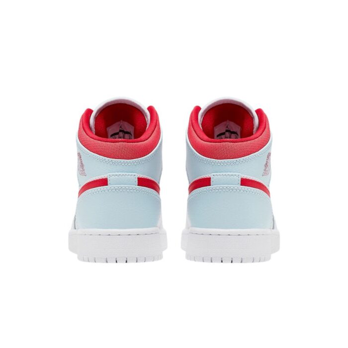 NIKE AIR JORDAN 1 MID WHITE TOPAZ MIST GS 555112 104 - Image 4