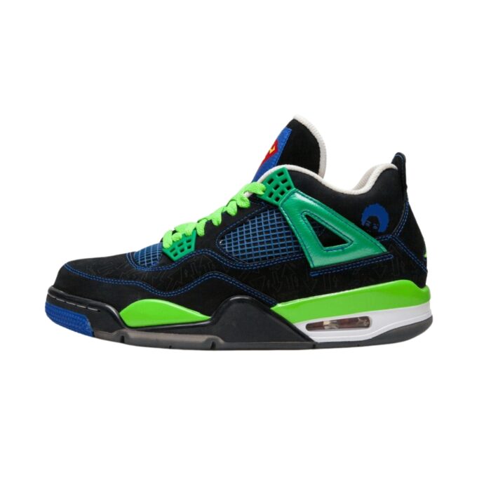 NIKE AIR JORDAN 4 DOERNBECHER BLACK FIRE RED BLUE GLOW 308497 015 - Image 2