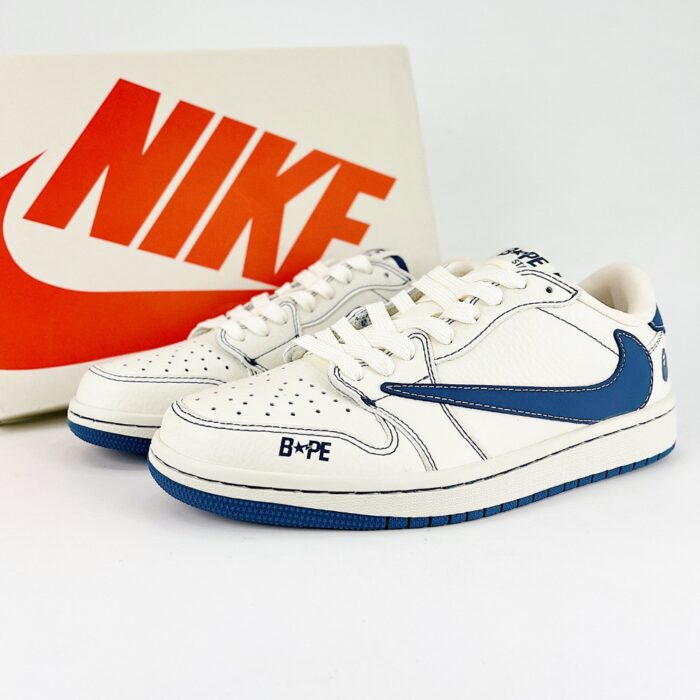 NIKE AIR JORDAN 1 LOW X BAPE X TRAVIS SCOTT OG SP BEIGE BLUE CH6336 008 - Image 2