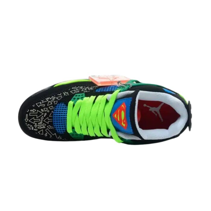 NIKE AIR JORDAN 4 DOERNBECHER BLACK FIRE RED BLUE GLOW 308497 015 - Image 3