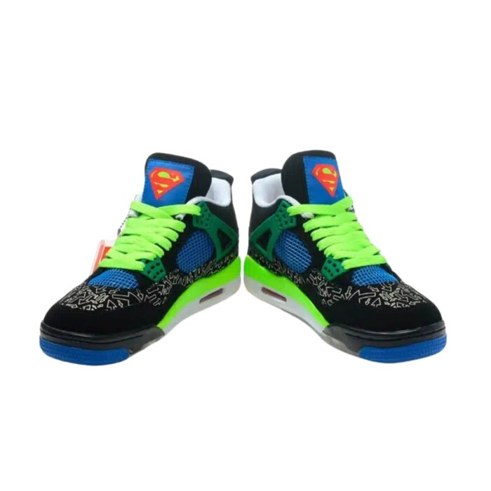 NIKE AIR JORDAN 4 DOERNBECHER BLACK FIRE RED BLUE GLOW 308497 015 - Image 4