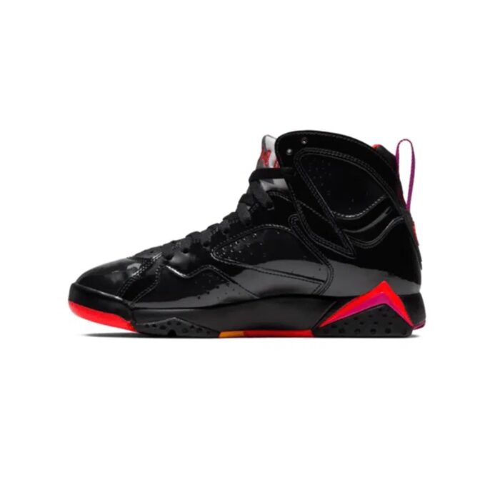 NIKE AIR JORDAN 7 RETRO BLACK GLOSS BRIGHT CRIMSON ANTHRACITE SMOKE GREY 313358 006 - Image 3