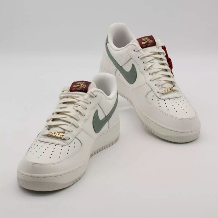 NIKE AIR FORCE 1 LOW YEAR OF THE SNAKE SAIL LIGHT BONE UNIVERSITY RED JADE HORIZON HV5979 130 - Image 5