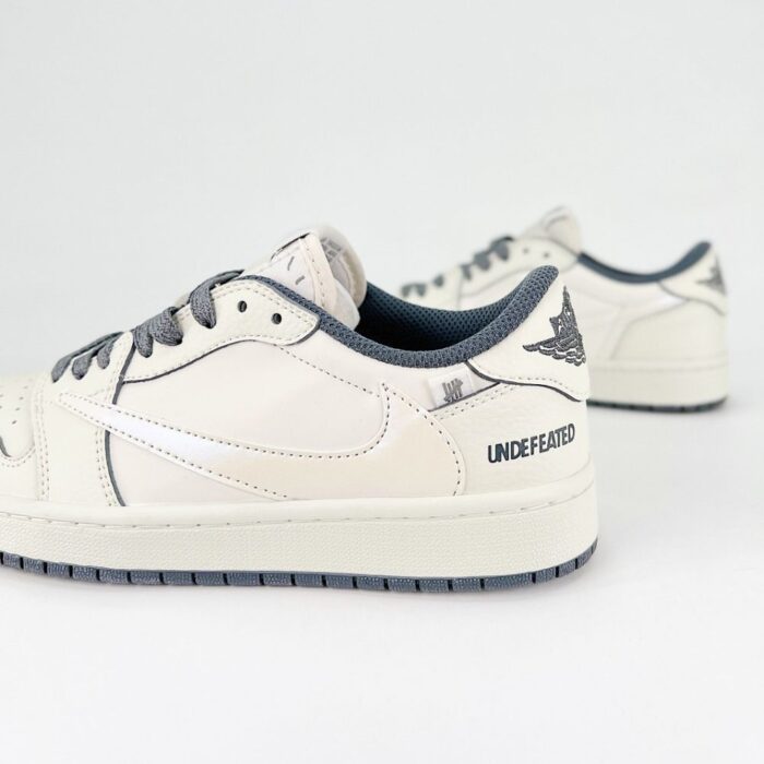 NIKE AIR JORDAN 1 LOW X TRAVIS SCOTT X UNDEFEATED WHITE GREY - Image 4