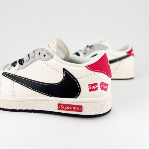 NIKE AIR JORDAN 1 LOW X TRAVIS SCOTT X SUPREME GREY WHITE BLACK - Image 4