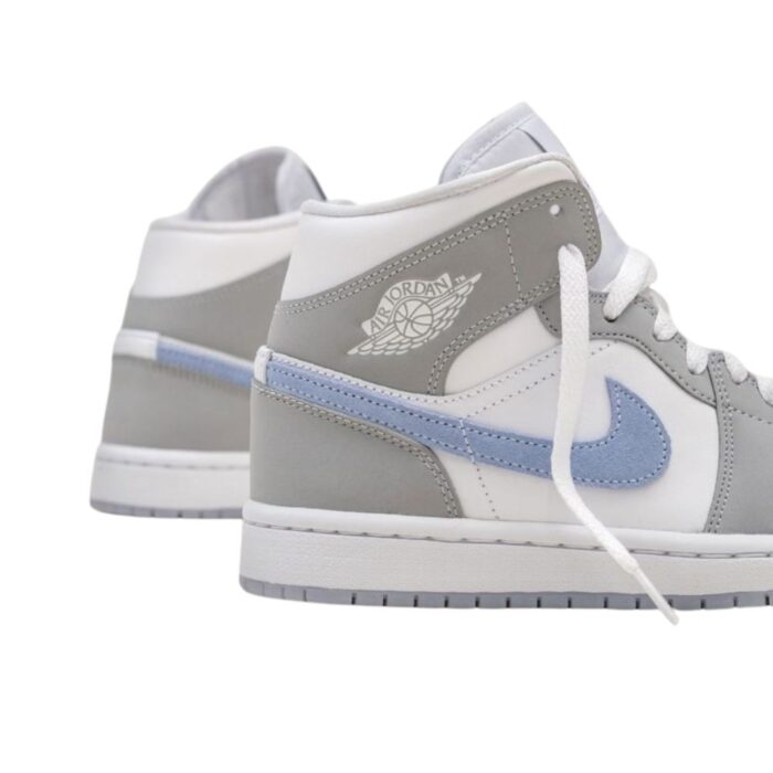 NIKE AIR JORDAN 1 MID WOLF GREY ALUMINUM BQ6472 105 - Image 5