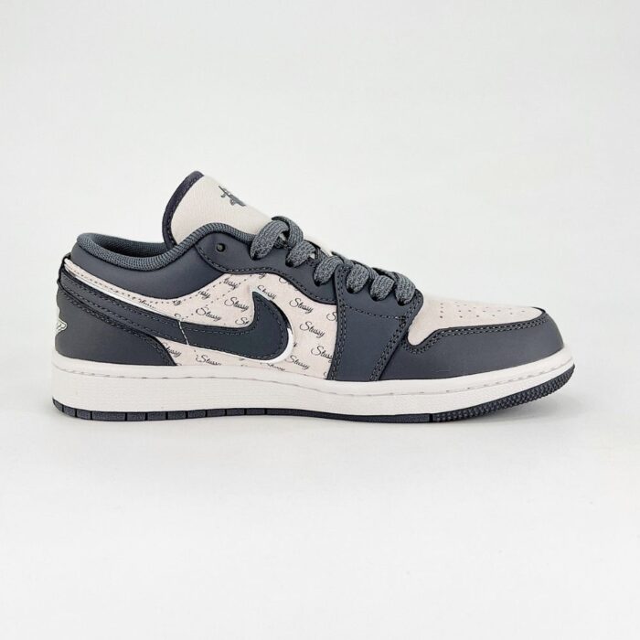 NIKE AIR JORDAN 1 LOW X STUSSY BLACK AND SMOKE GREY - Image 3