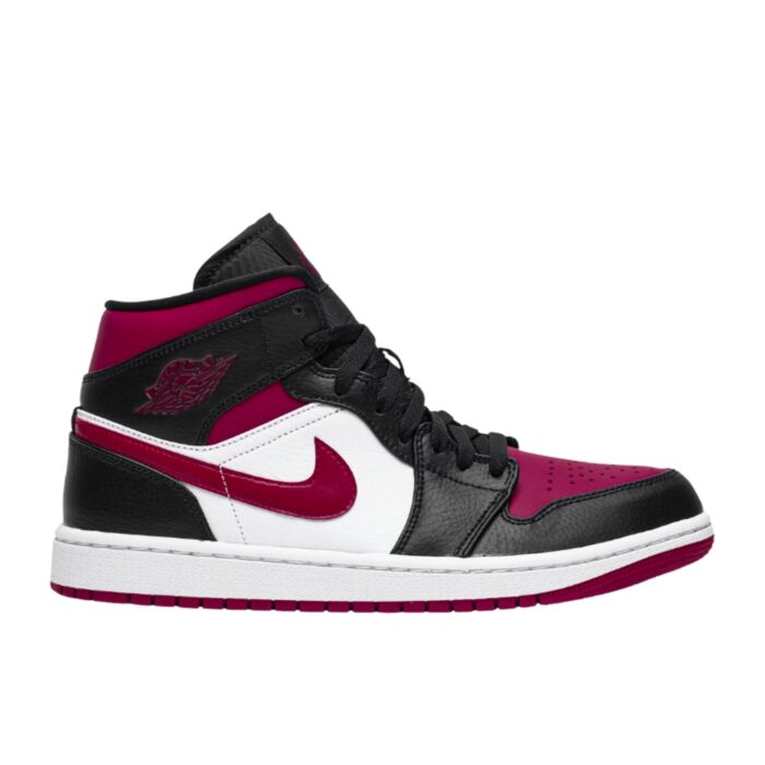 NIKE AIR JORDAN 1 MID BRED TOE BLACK WHITE NOBLE RED 554724 066 - Image 2