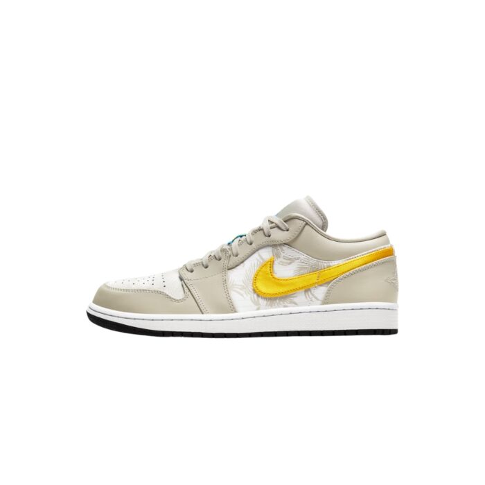 NIKE AIR JORDAN 1 LOW PALM TREE LIGHT OREWOOD BROWN AMARILLO WHITE LASER BLUE CK3022 107 - Image 3