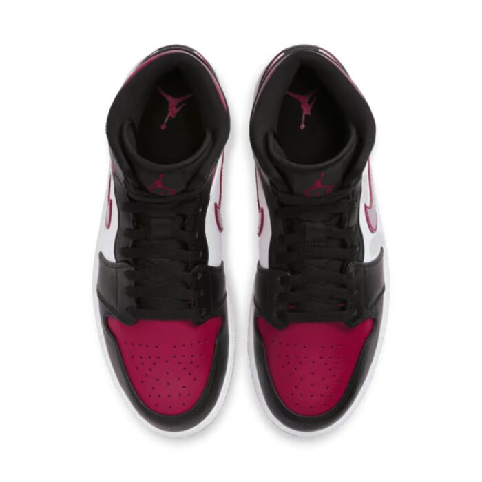 NIKE AIR JORDAN 1 MID BRED TOE BLACK WHITE NOBLE RED 554724 066 - Image 4