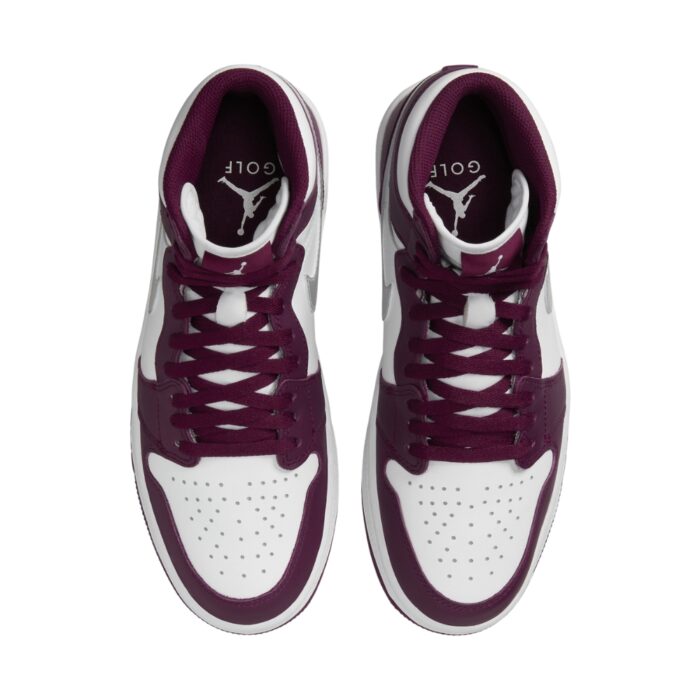 NIKE AIR JORDAN 1 RETRO HIGH GOLF BORDEAUX WHITE METALLIC SILVER DQ0660 103 - Image 4