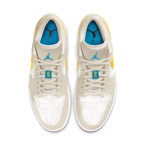 NIKE AIR JORDAN 1 LOW PALM TREE LIGHT OREWOOD BROWN AMARILLO WHITE LASER BLUE CK3022 107 - Image 4
