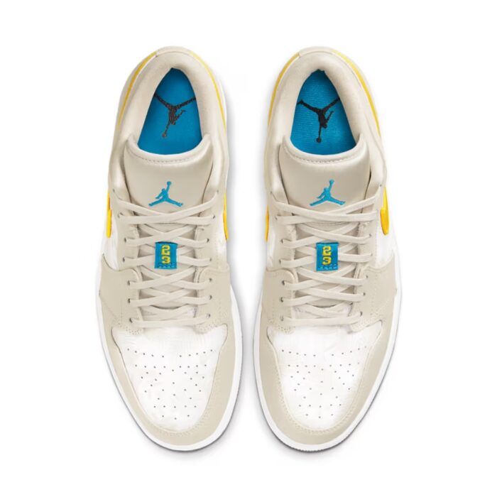 NIKE AIR JORDAN 1 LOW PALM TREE LIGHT OREWOOD BROWN AMARILLO WHITE LASER BLUE CK3022 107 - Image 4