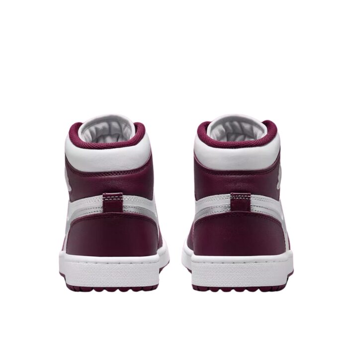 NIKE AIR JORDAN 1 RETRO HIGH GOLF BORDEAUX WHITE METALLIC SILVER DQ0660 103 - Image 5