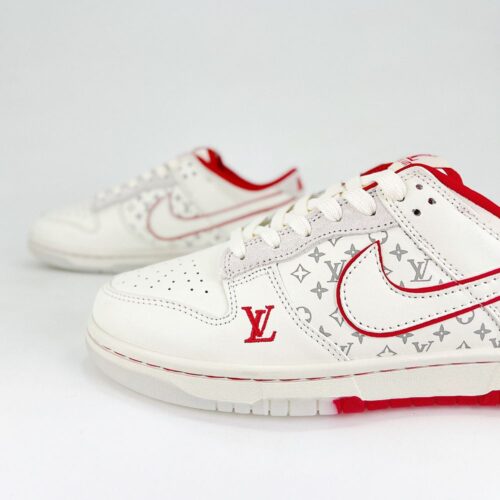 Nike SB Dunk Low X Louis Vuitton Red White - Image 7