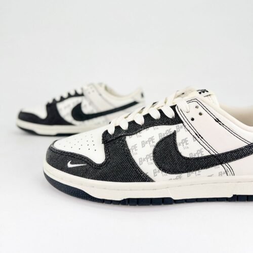 Nike SB Dunk Low X Bape Black Beige - Image 4