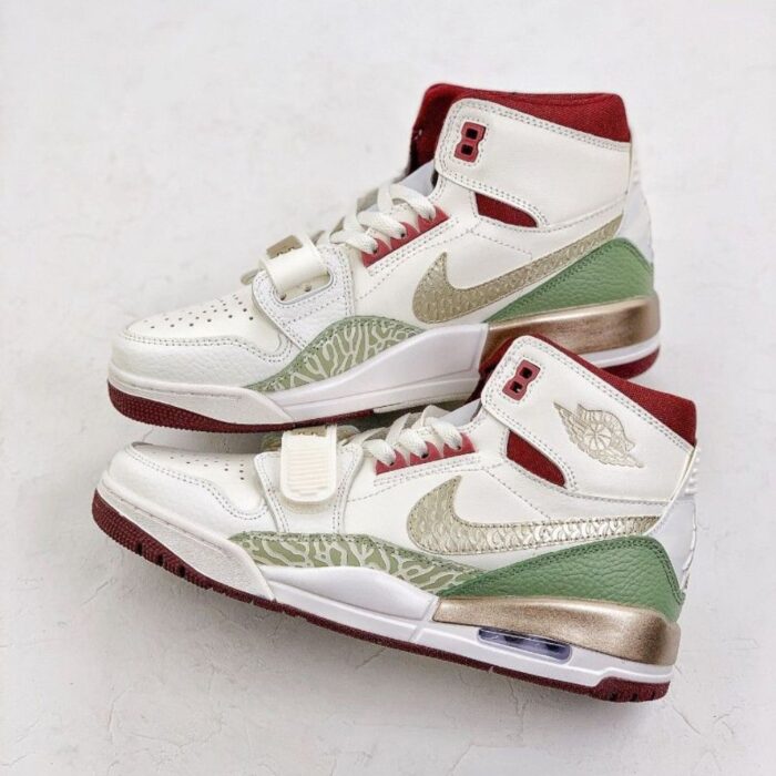 NIKE AIR JORDAN LEGACY 312 GS YEAR OF THE DRAGON WHITE BURGUNDY OLIVE GREEN FZ5047 120 - Image 7