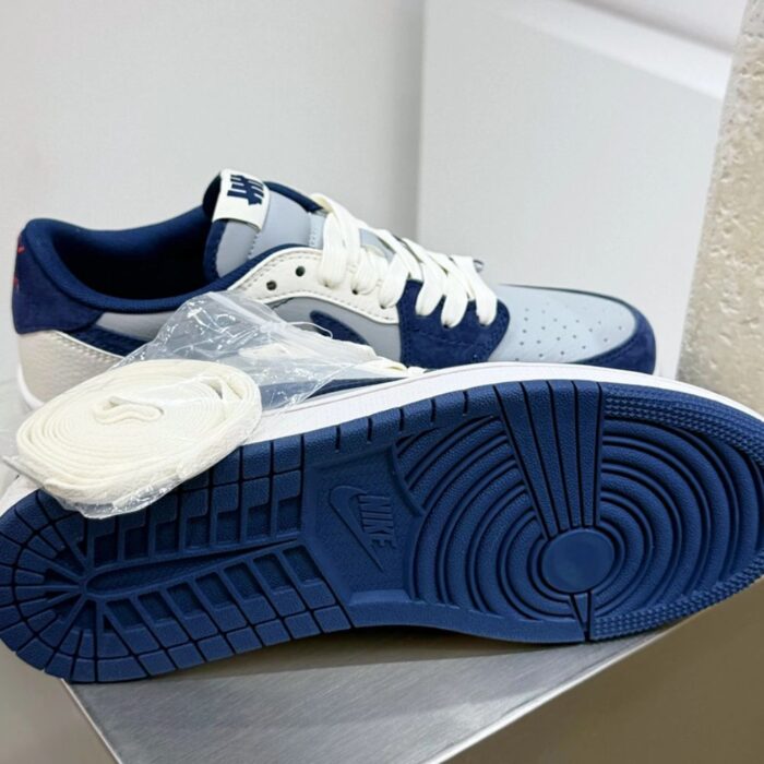 NIKE AIR JORDAN 1 LOW X TRAVIS SCOTT X UNDEFEATED NAVY GREY - Image 6