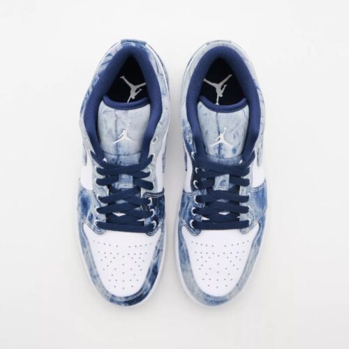 NIKE AIR JORDAN 1 LOW SE WASHED DENIM CZ8455 100 - Image 6