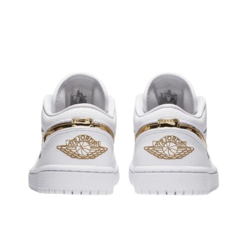 NIKE AIR JORDAN 1 LOW WHITE METALLIC GOLD CZ4776 100 - Image 6