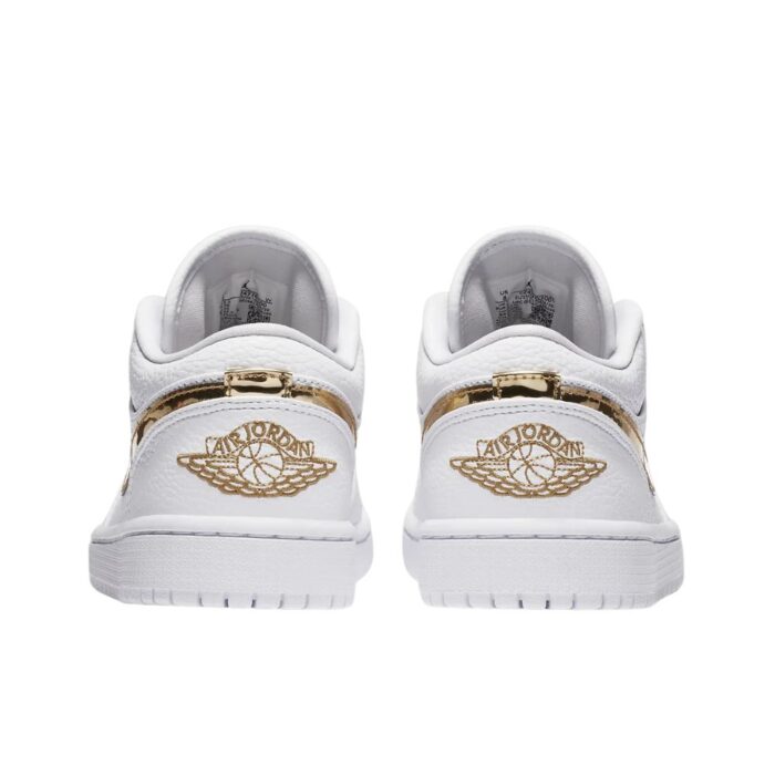 NIKE AIR JORDAN 1 LOW WHITE METALLIC GOLD CZ4776 100 - Image 6
