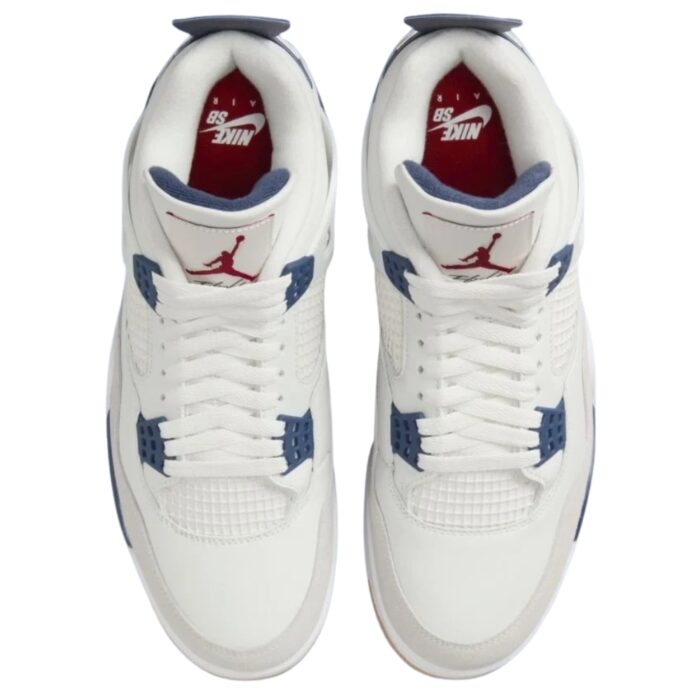 NIKE AIR JORDAN 4 SUMMIT WHITE NAVY NEUTRAL GREY GUM YELLOW VARSITY RED DR5415 100 - Image 3