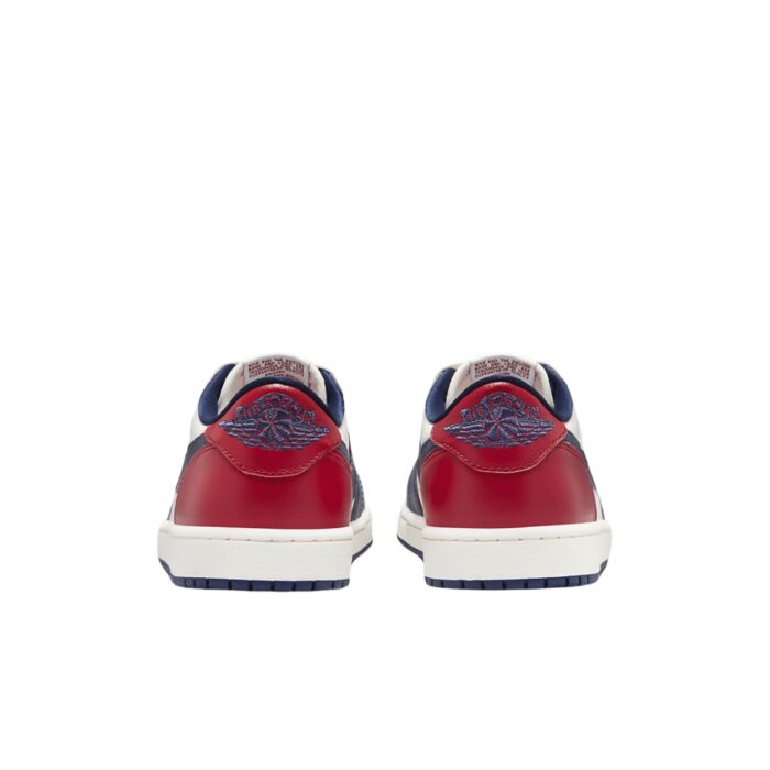 NIKE AIR JORDAN 1 LOW OG HOWARD UNIVERSITY WHITE GYM RED MIDNIGHT NAVY NEUTRAL GREY SAIL MUSLIN HQ2993 100 - Image 9