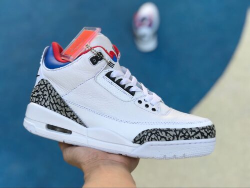 NIKE AIR JORDAN 3 RETRO SEOUL WHITE RED BLUE AV8370 100 - Image 9