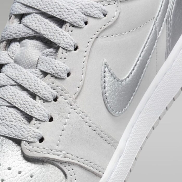 NIKE AIR JORDAN 1 LOW OG SILVER NEUTRAL GREY METALLIC SILVER WHITE CZ0790 002 - Image 7