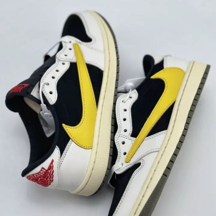 NIKE AIR JORDAN 1 LOW X TRAVIS SCOTT BLACK AND YELLOW DM7866 982 - Image 7