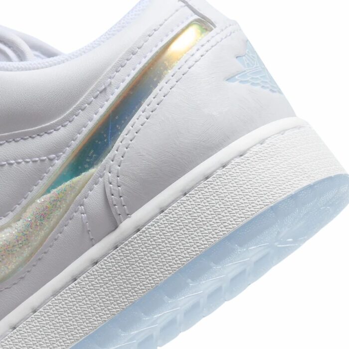 NIKE AIR JORDAN 1 LOW GLITTER SWOOSH FQ9112 100 - Image 7