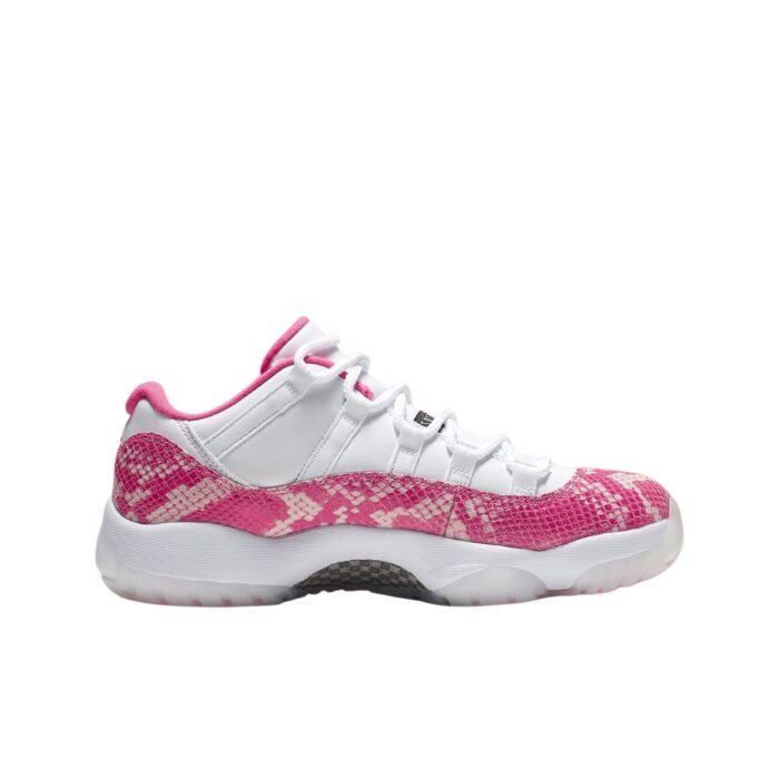 NIKE AIR JORDAN 11 LOW PINK SNAKESKIN WHITE WATERMELON BLACK AH7860 106 - Image 2
