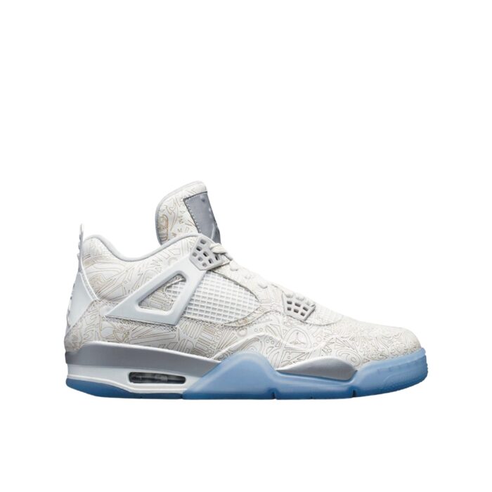 NIKE AIR JORDAN 4 30TH ANNIVERSARY LASER WHITE CHROME METALLIC SILVER 705333 105 - Image 2
