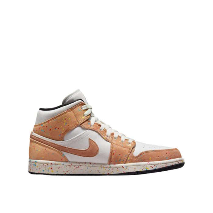 NIKE AIR JORDAN 1 MID SE BRUSHSTROKE PAINT SPLATTER SAIL BLACK CIDER CHILE RED DA8005 100 - Image 2