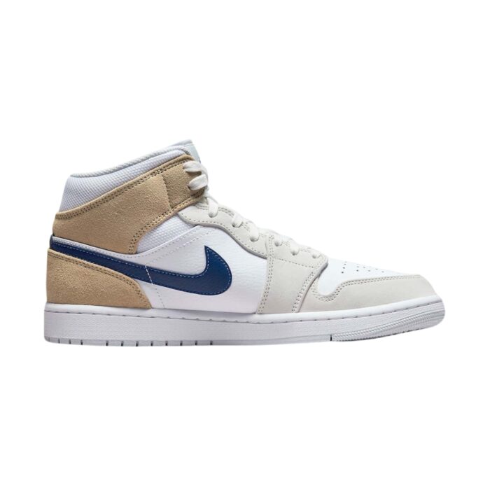 NIKE AIR JORDAN 1 MID TAN SUEDE WHITE TAN NAVY DO6726 100 - Image 2