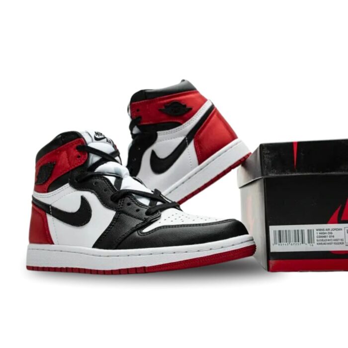 NIKE AIR JORDAN 1 RETRO HIGH SATIN BLACK TOE CD0461 016 - Image 3