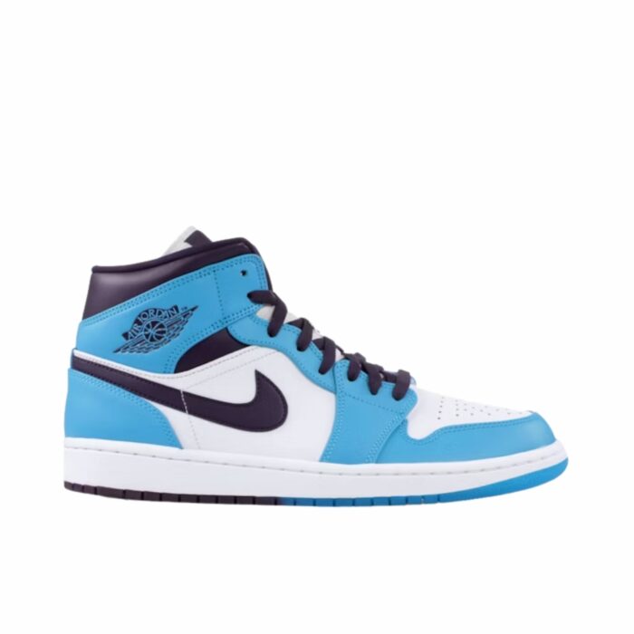 NIKE AIR JORDAN 1 MID HORNETS SKY BLUE WHITE BLACK 554724 415 - Image 2