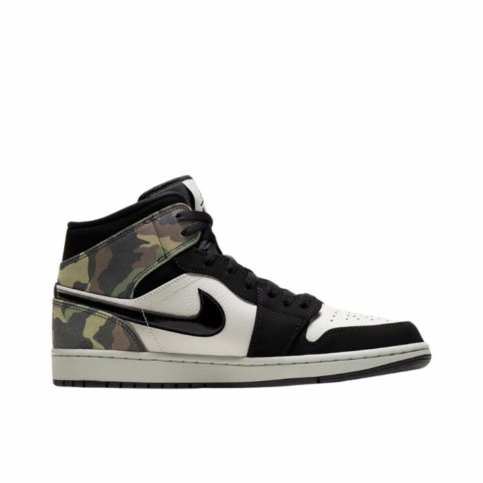 NIKE AIR JORDAN 1 MID CAMO KHAKI GREEN BROWN BEIGE WHITE BLACK CW5490 001 - Image 2