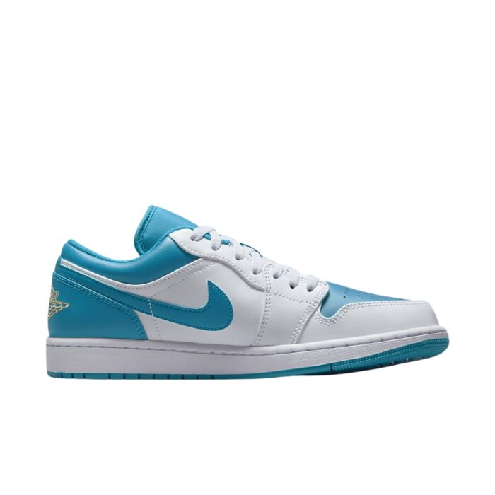 NIKE AIR JORDAN 1 LOW AQUATONE CELESTIAL GOLD WHITE 553558 174 - Image 2