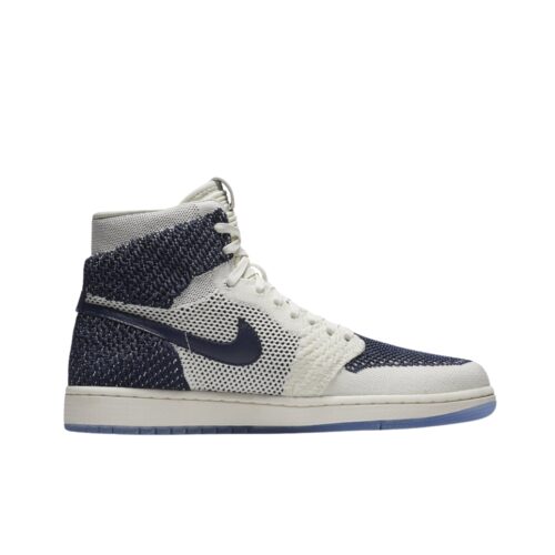 NIKE AIR JORDAN 1 RETRO HIGH FLYKNIT RE2PECT SAIL MIDNIGHT NAVY METALLIC GOLD AH7233 105 - Image 2