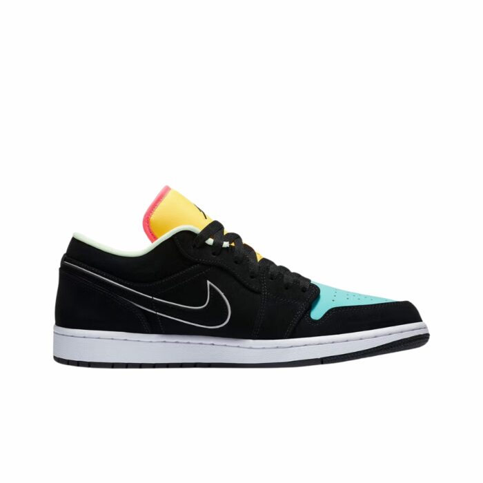 NIKE AIR JORDAN 1 LOW BLACK AURORA GREEN LASER ORANGE CK3022 013 - Image 2