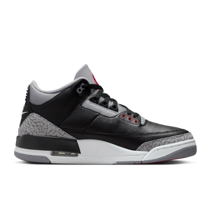 NIKE AIR JORDAN 3 BLACK CEMENT BLACK FIRE RED CEMENT GREY SAIL DN3707 010 - Image 2