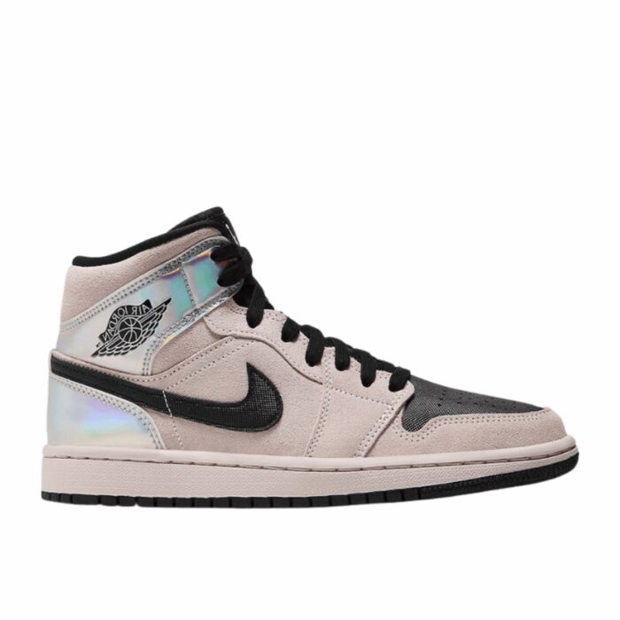 NIKE AIR JORDAN 1 MID DIRTY POWDER IRIDESCENT BARELY ROSE BLACK MULTI COLOR BQ6472 602 - Image 2