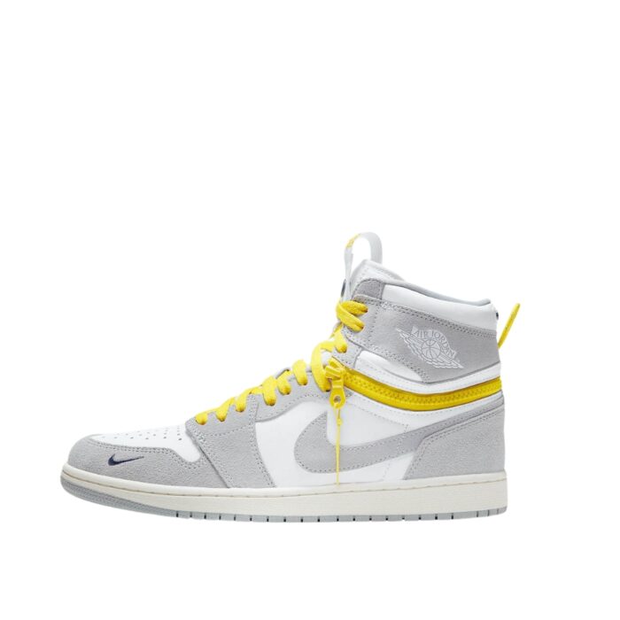 NIKE AIR JORDAN 1 HIGH SWITCH WHITE LIGHT SMOKE GREY SAIL TOUR YELLOW CW6576 100 - Image 3