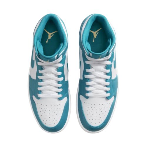 NIKE AIR JORDAN 1 MID AQUATONE CELESTIAL GOLD WHITE DQ8426 400 - Image 4