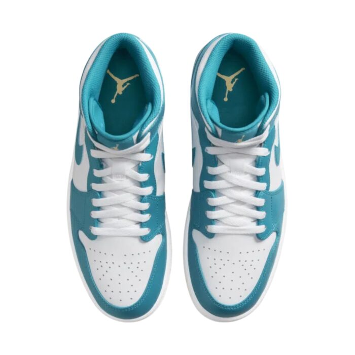 NIKE AIR JORDAN 1 MID AQUATONE CELESTIAL GOLD WHITE DQ8426 400 - Image 4