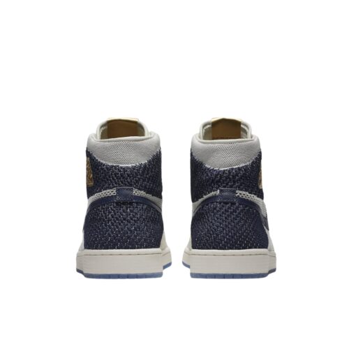 NIKE AIR JORDAN 1 RETRO HIGH FLYKNIT RE2PECT SAIL MIDNIGHT NAVY METALLIC GOLD AH7233 105 - Image 5